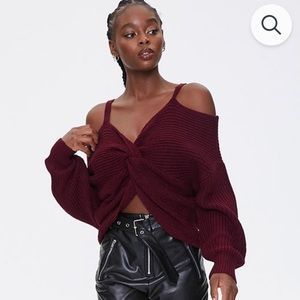 Ribbed twist front sweater never worn like new